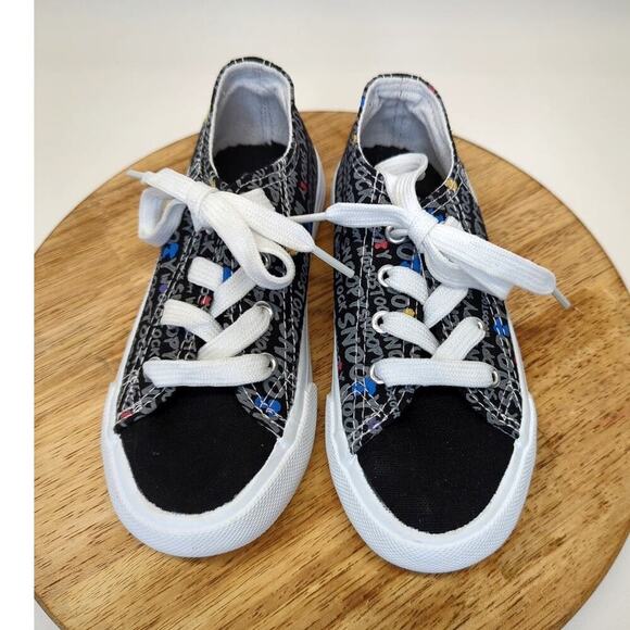 Peanuts Snoopy Black Canvas Lace-Up Converse Style Children's Shoes Size 10 - Picture 2 of 10